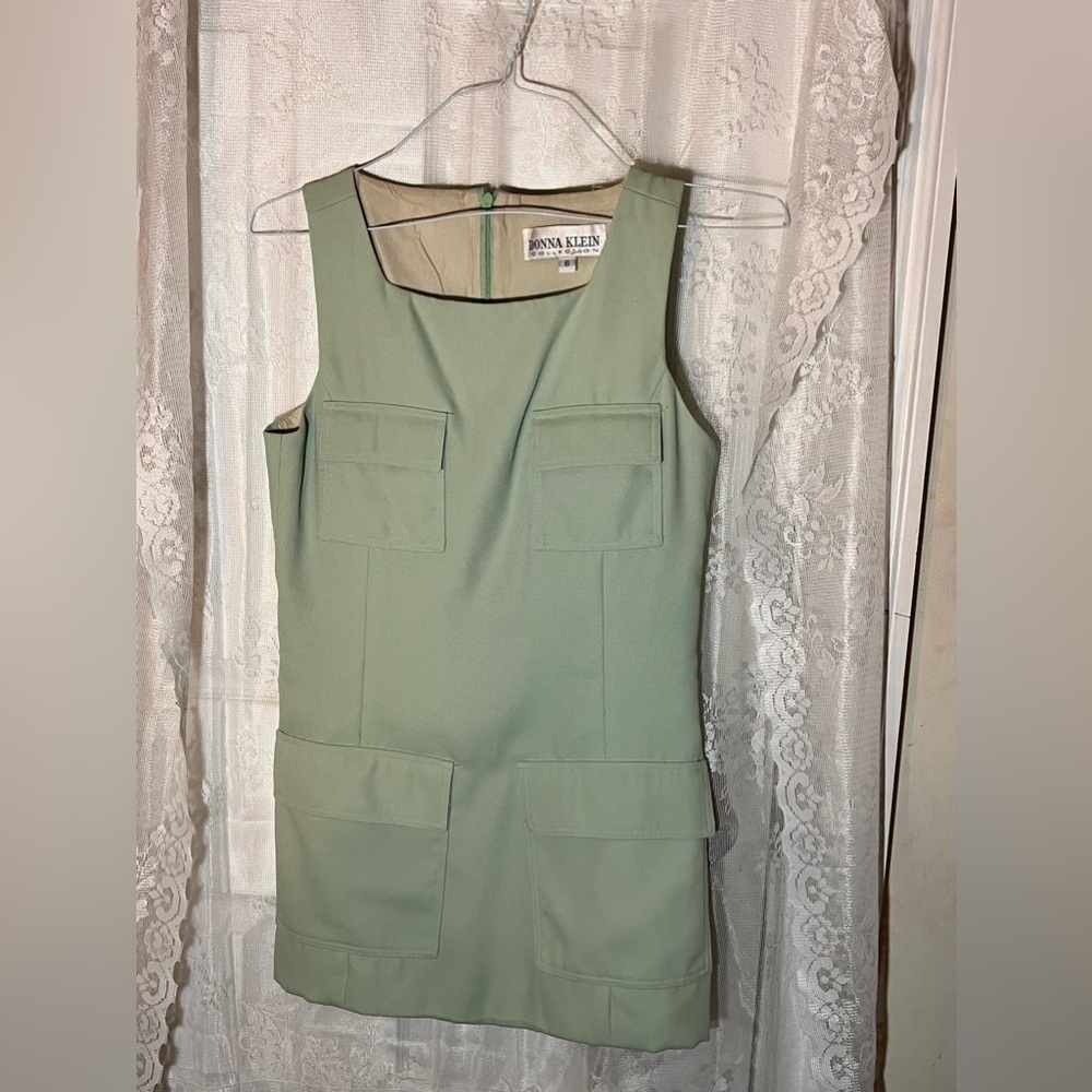 Women’s Vintage Mint Colored Donna Klein Dress, Size 6